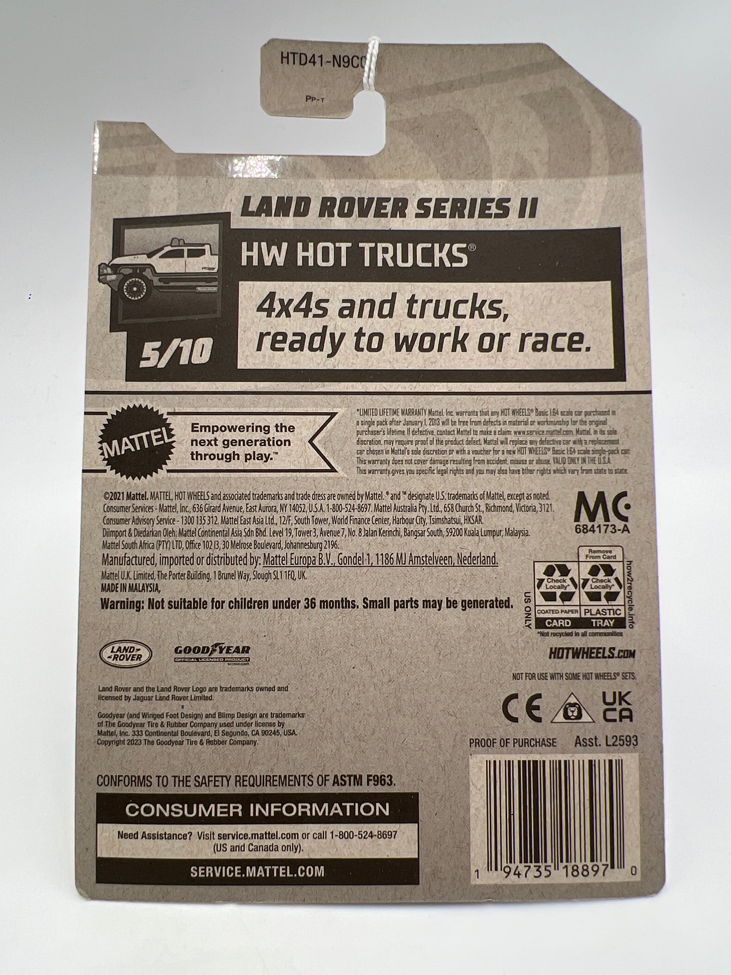 2024 Hot Wheels Hot Trucks #92 Land Rover Series II Blue 62C