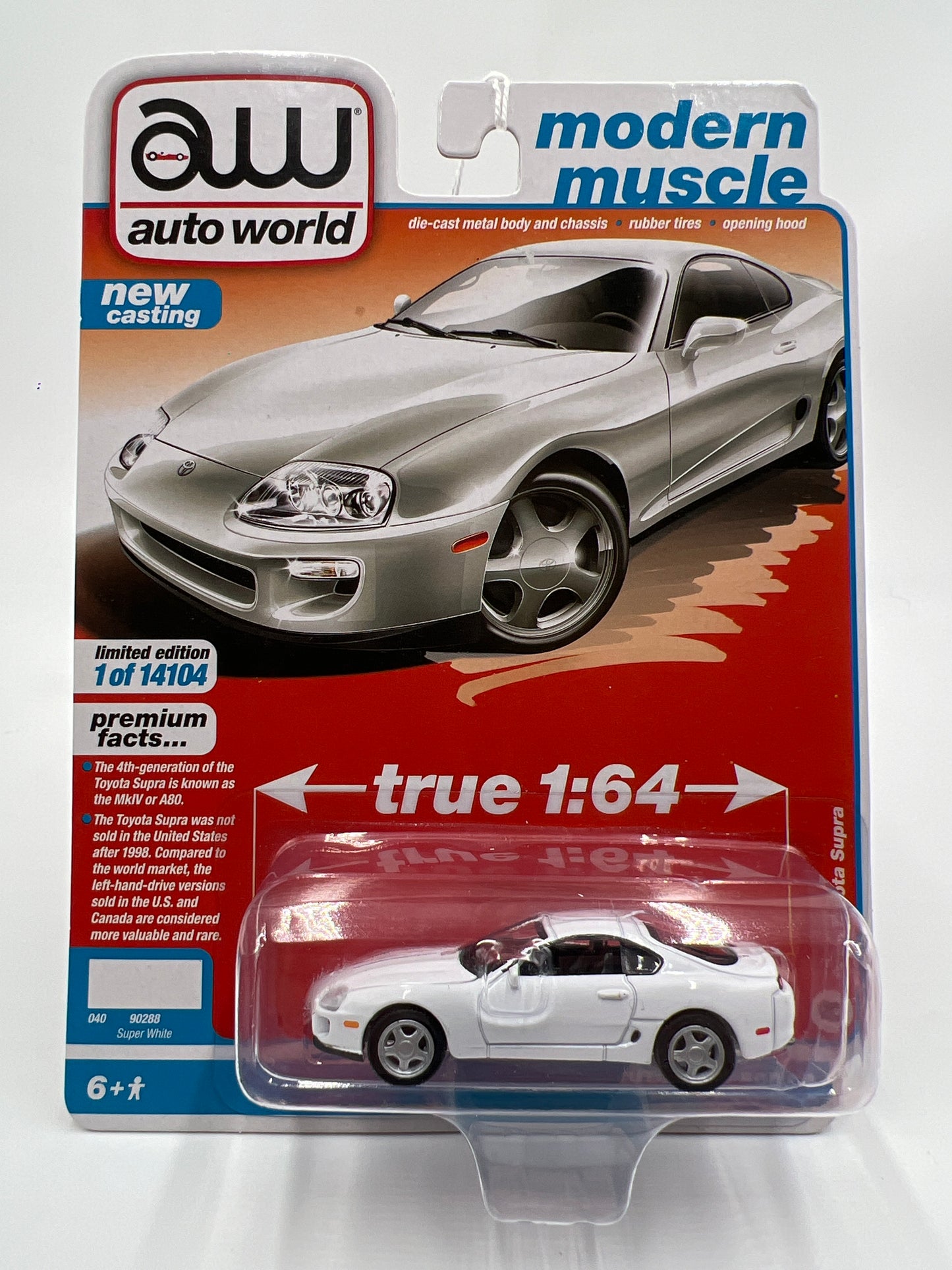 Auto World Modern Muscle Release 1 Version B 1993 Toyota Supra Super White 232E