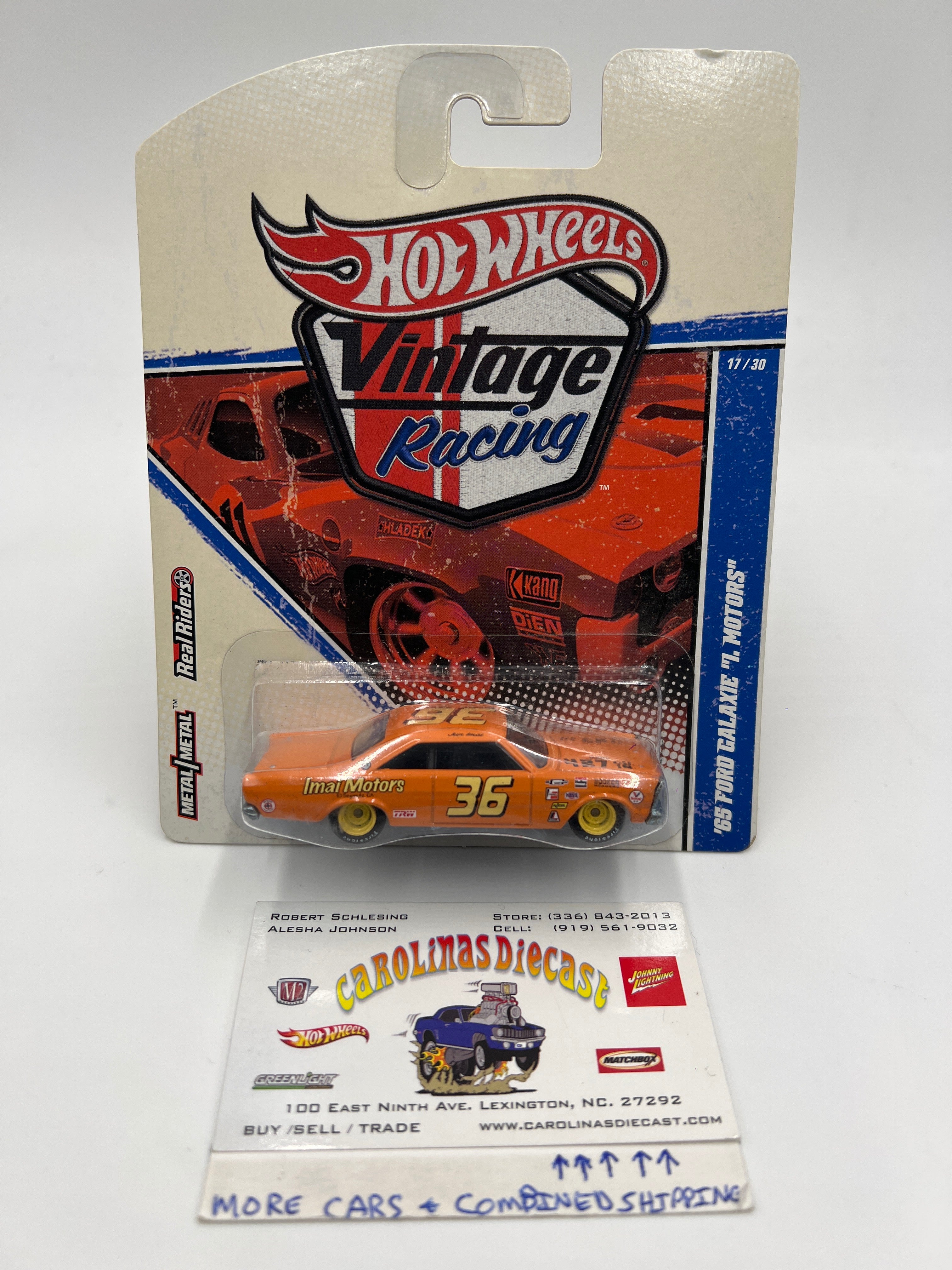 Hot Wheels Premium Vintage Racing #17 65 Ford Galaxie I. Motors