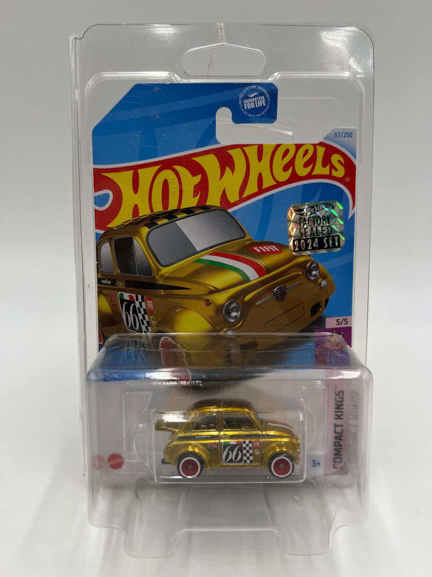 2024 Hot Wheels Super Treasure Hunt Factory Sealed #117 60s Fiat 500D Modificado Gold W/Protector