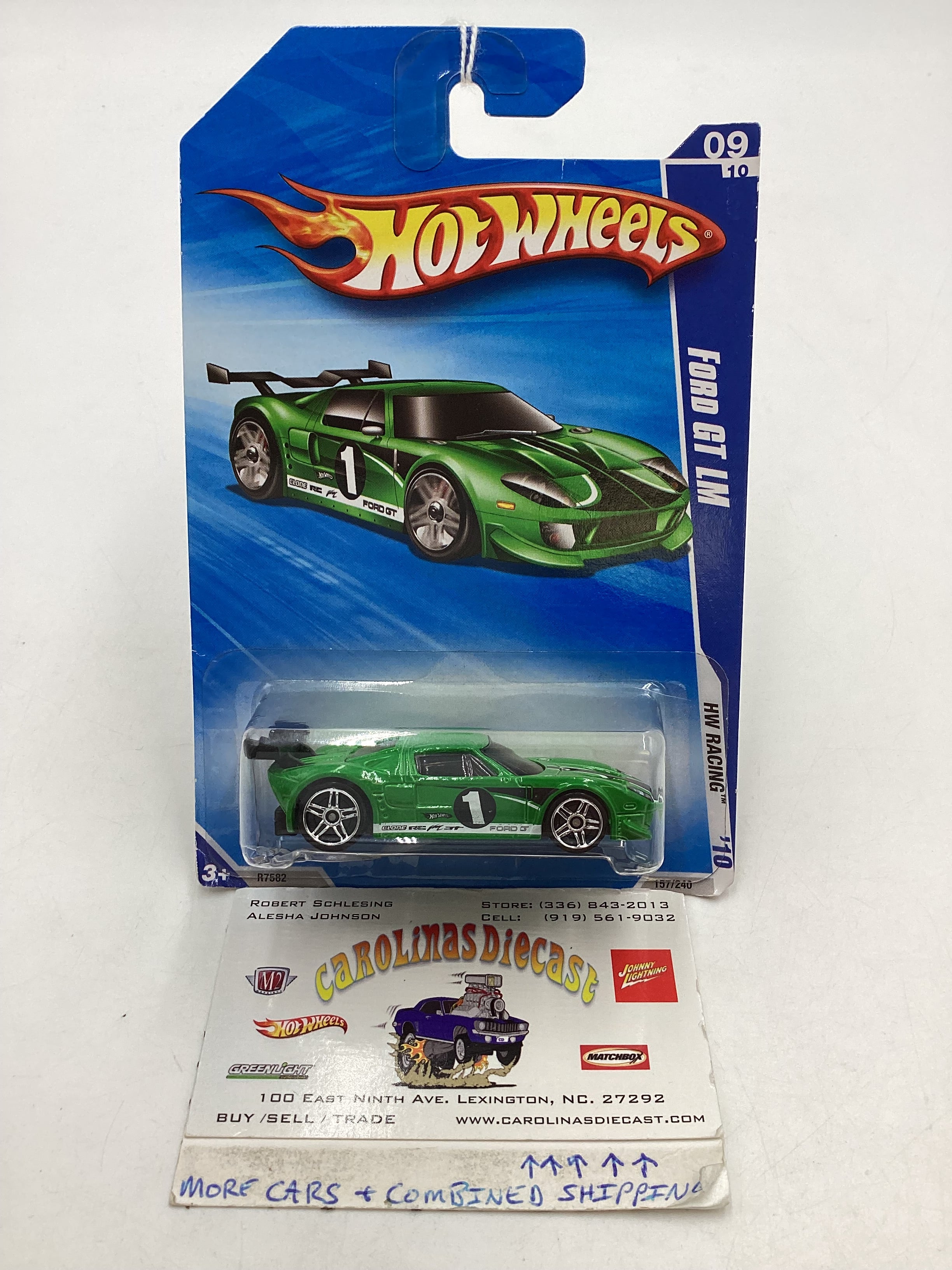 2010 Hot Wheels #157 Green Ford GT LM 30E – carolinasdiecast