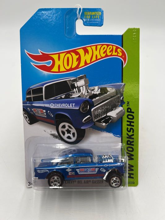 2014 Hot Wheels Workshop #241 55 Chevy Bel Air Gasser Blue 9A