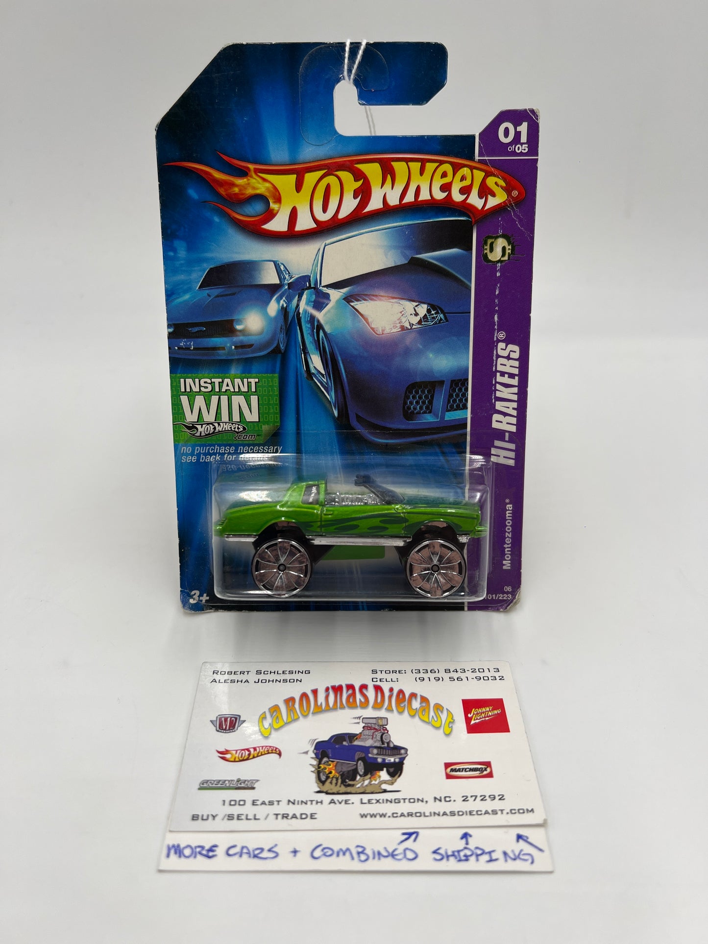 2007 Hot Wheels #101 Hi-Rakers Montezooma Green Card Not Perfect 56A