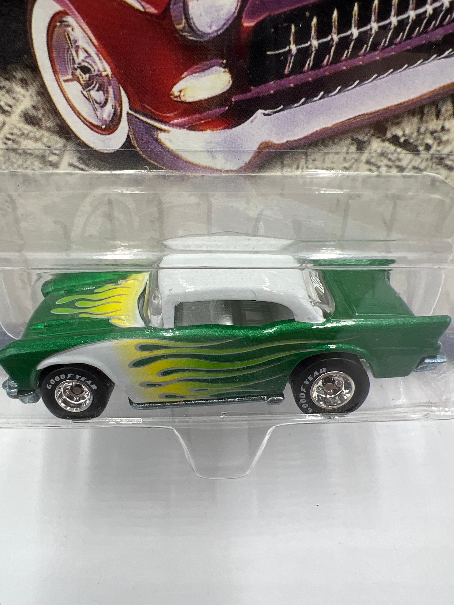Hot Wheels Cruisin America Cruisers 57 Chevy Green Real Riders 271i