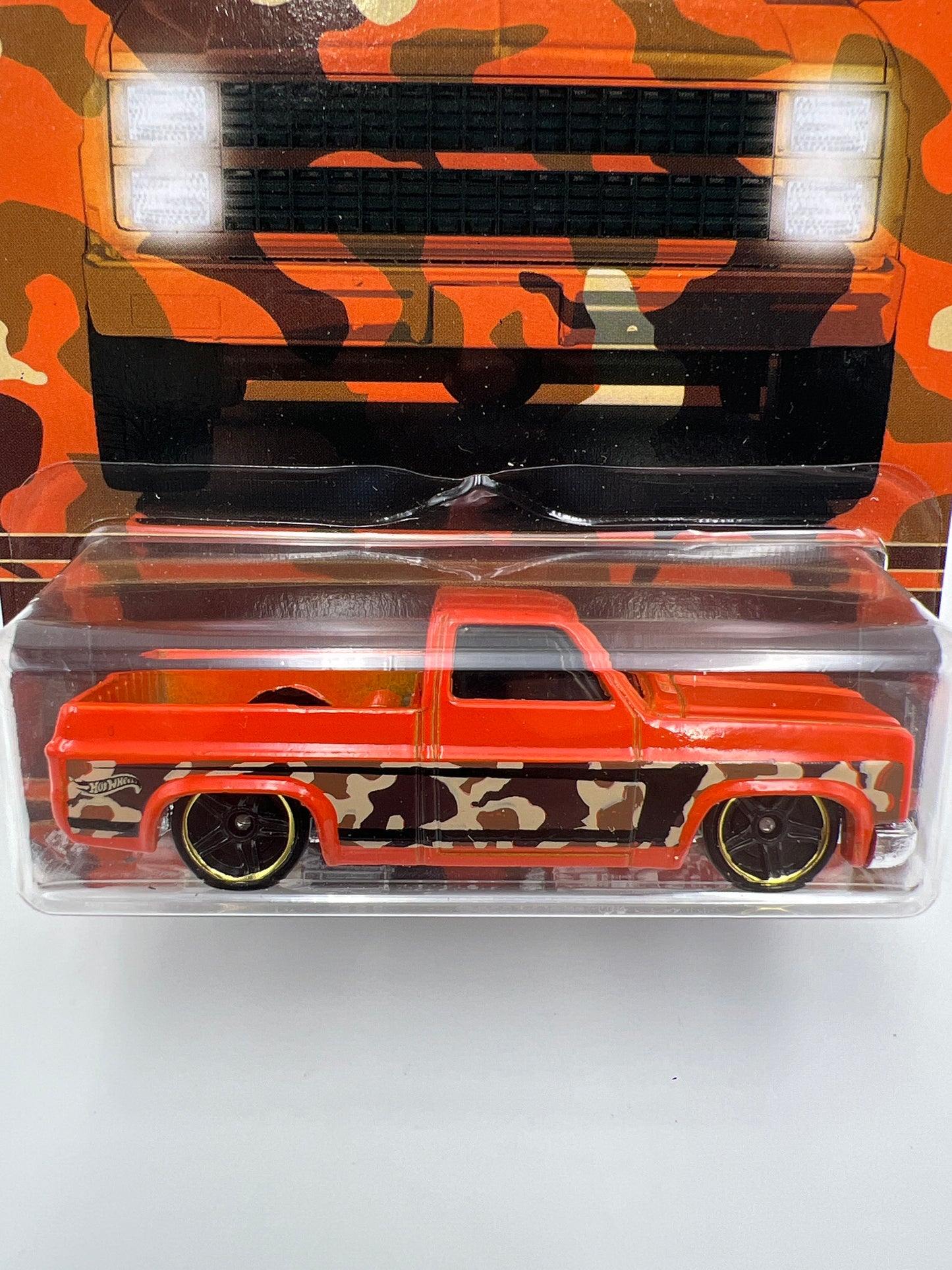Hot Wheels Camouflage Series #4 83 Chevy Silverado Orange W/Protector