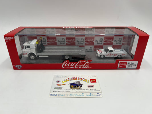 M2 Machines Auto Haulers Coca Cola 1957 Mack Model N & 1978 Datsun Truck TW02