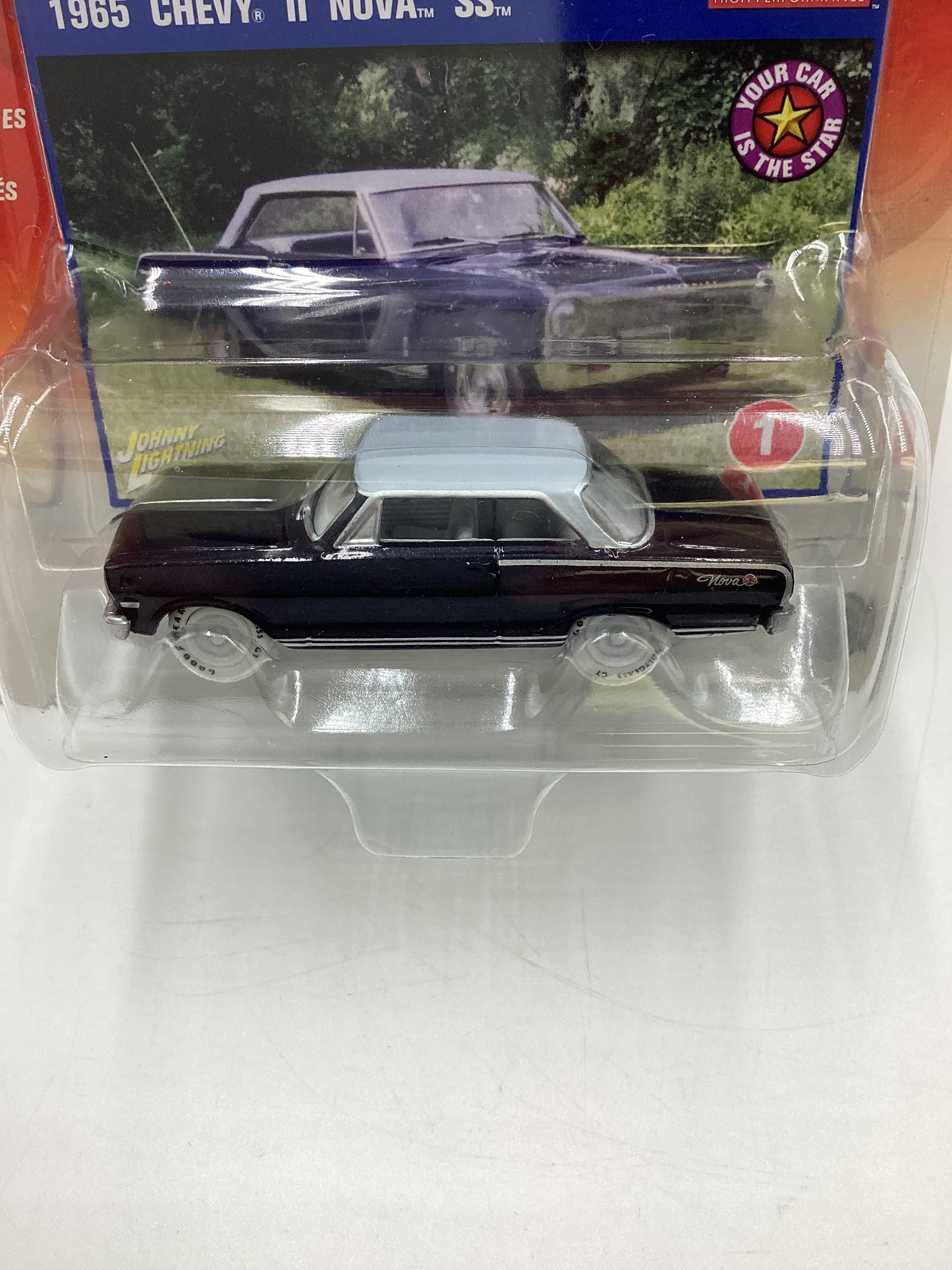 Johnny Lightning Chevy High Performance #1 Bob Burkos 1965 Chevy II Nova SS Black White Lightning Chase VHTF