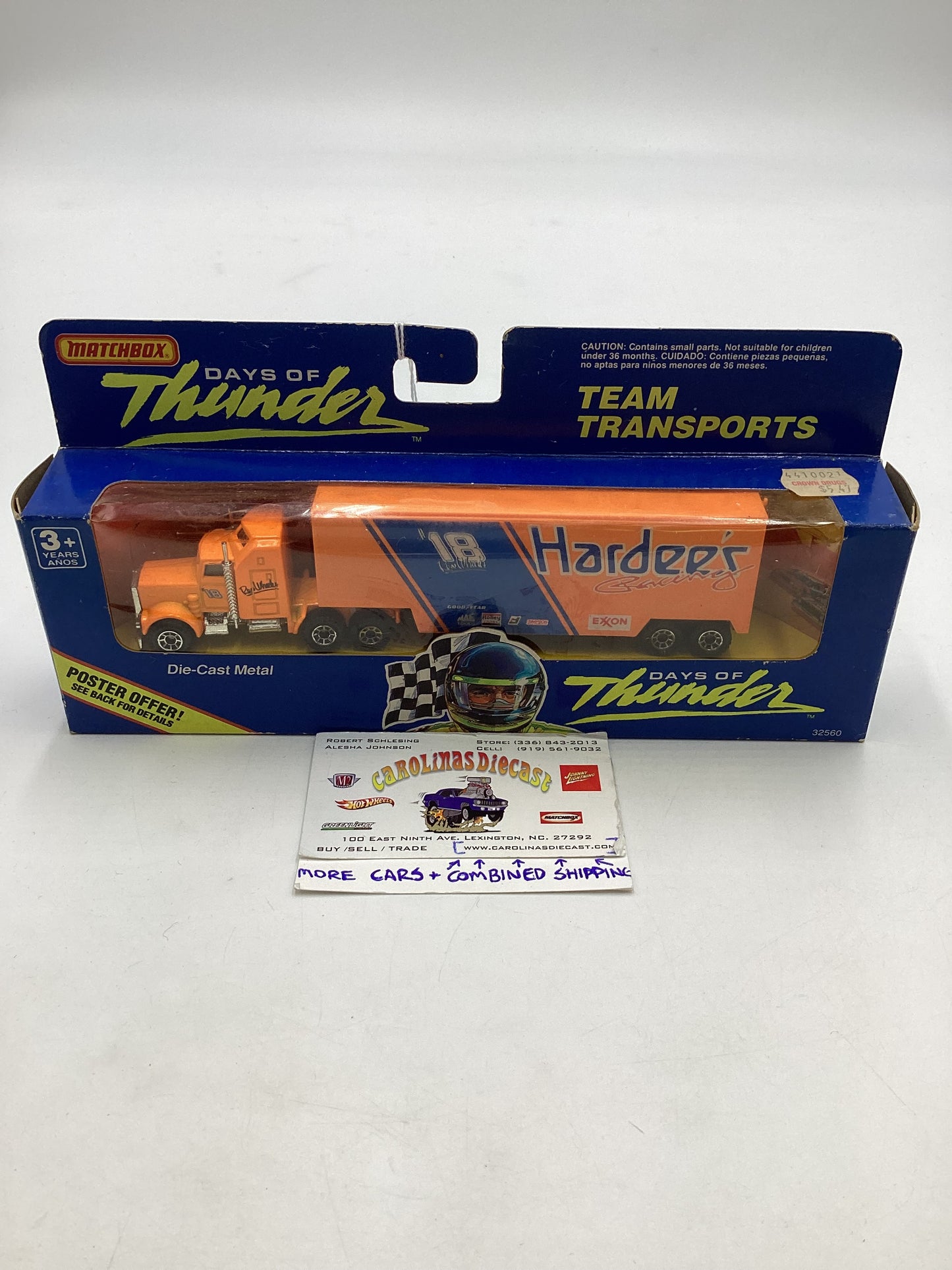Matchbox Days of Thunder #32560 Team Transports Hardees SR