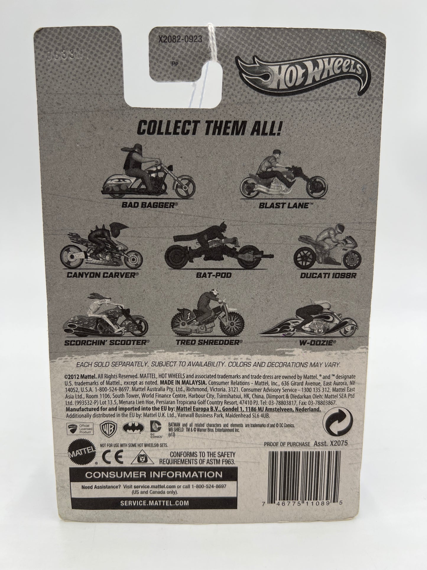 2013 Hot Wheels Motorcycles Batman The Dark Knight Bat-Pod W/Figure SR