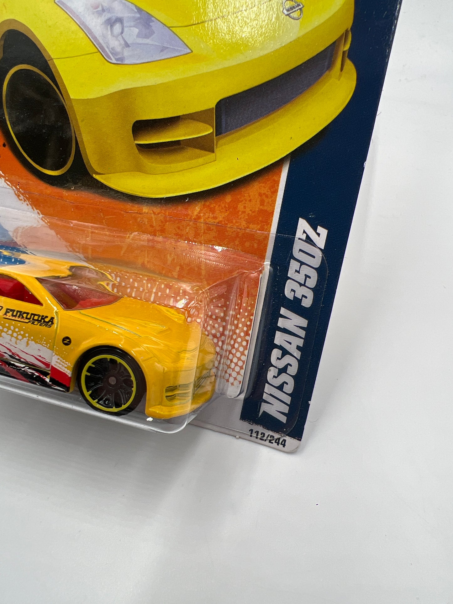 2011 Hot Wheels Nightburnerz #112 Nissan 350Z Yellow Bad J Hook 82H