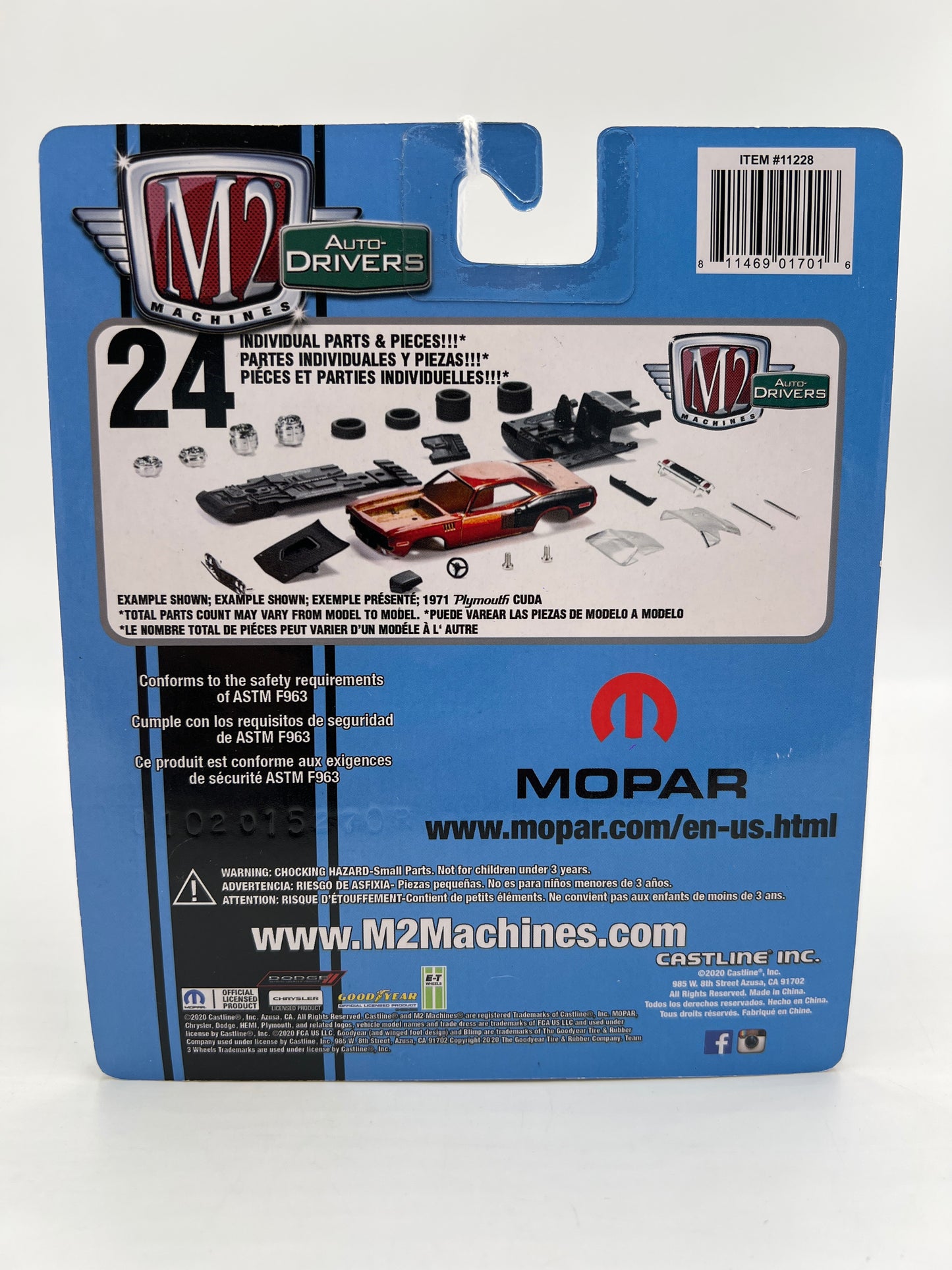 M2 Machines Auto-Drivers 1966 Dodge Charger Hemi Red/Blue Direct Connection R64 188H