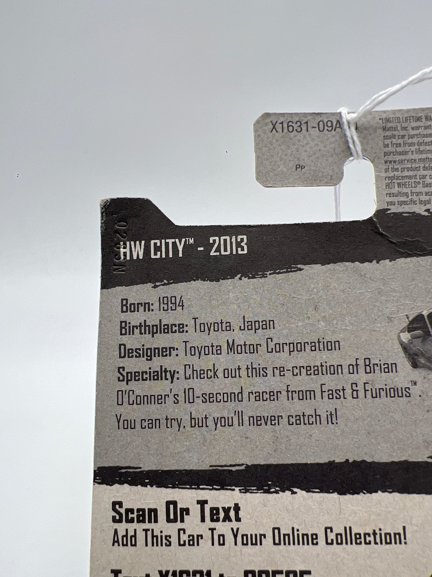 2013 Hot Wheels City #5 Fast & Furious Toyota Supra Orange Card Not Perfect