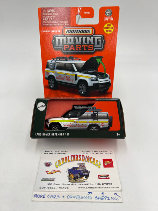 2025 Matchbox Moving Parts #24 Land Rover Defender 130 White 167F