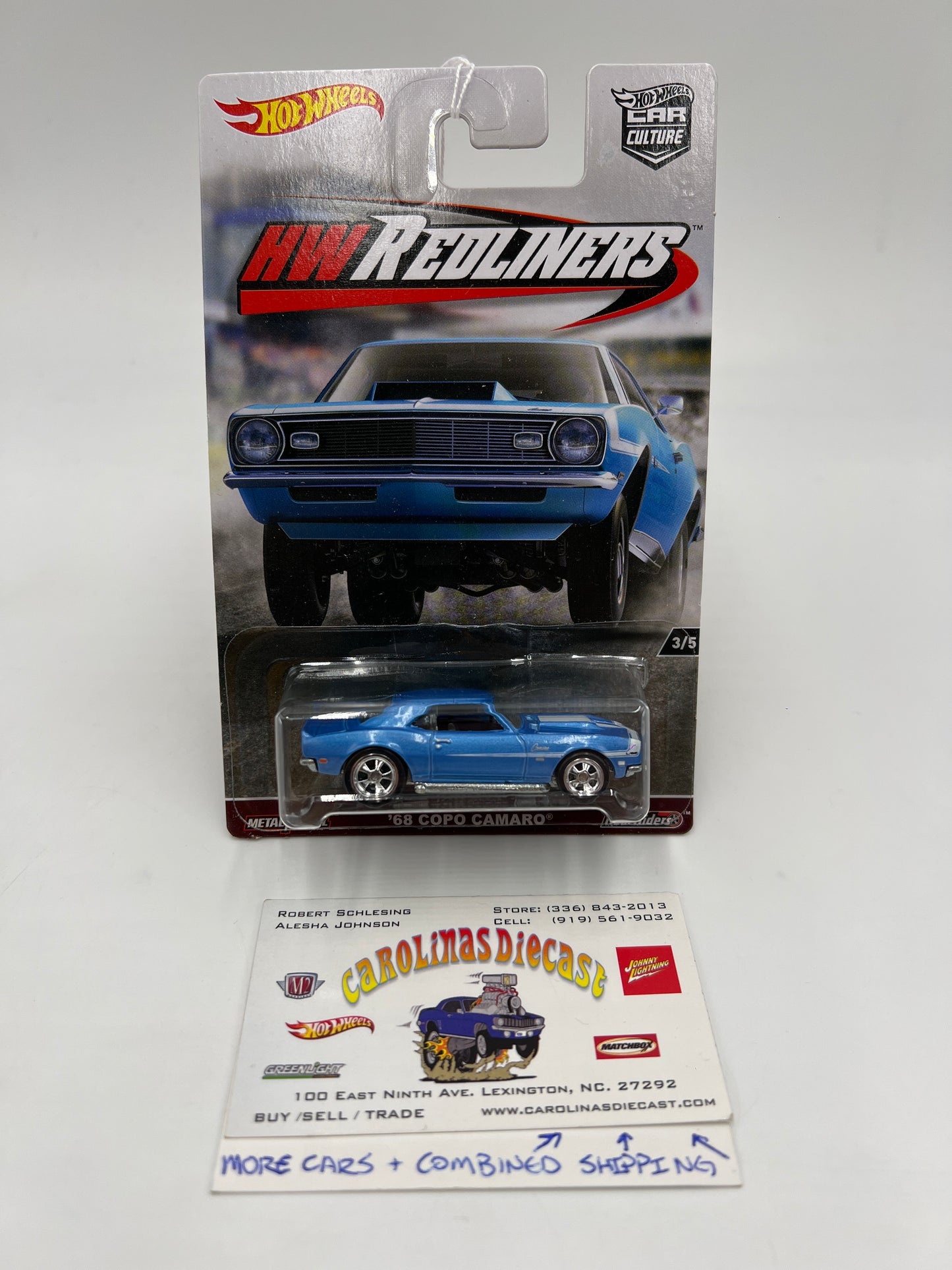 Hot Wheels Car Culture Redliners #3 68 Copo Camaro Blue 244L