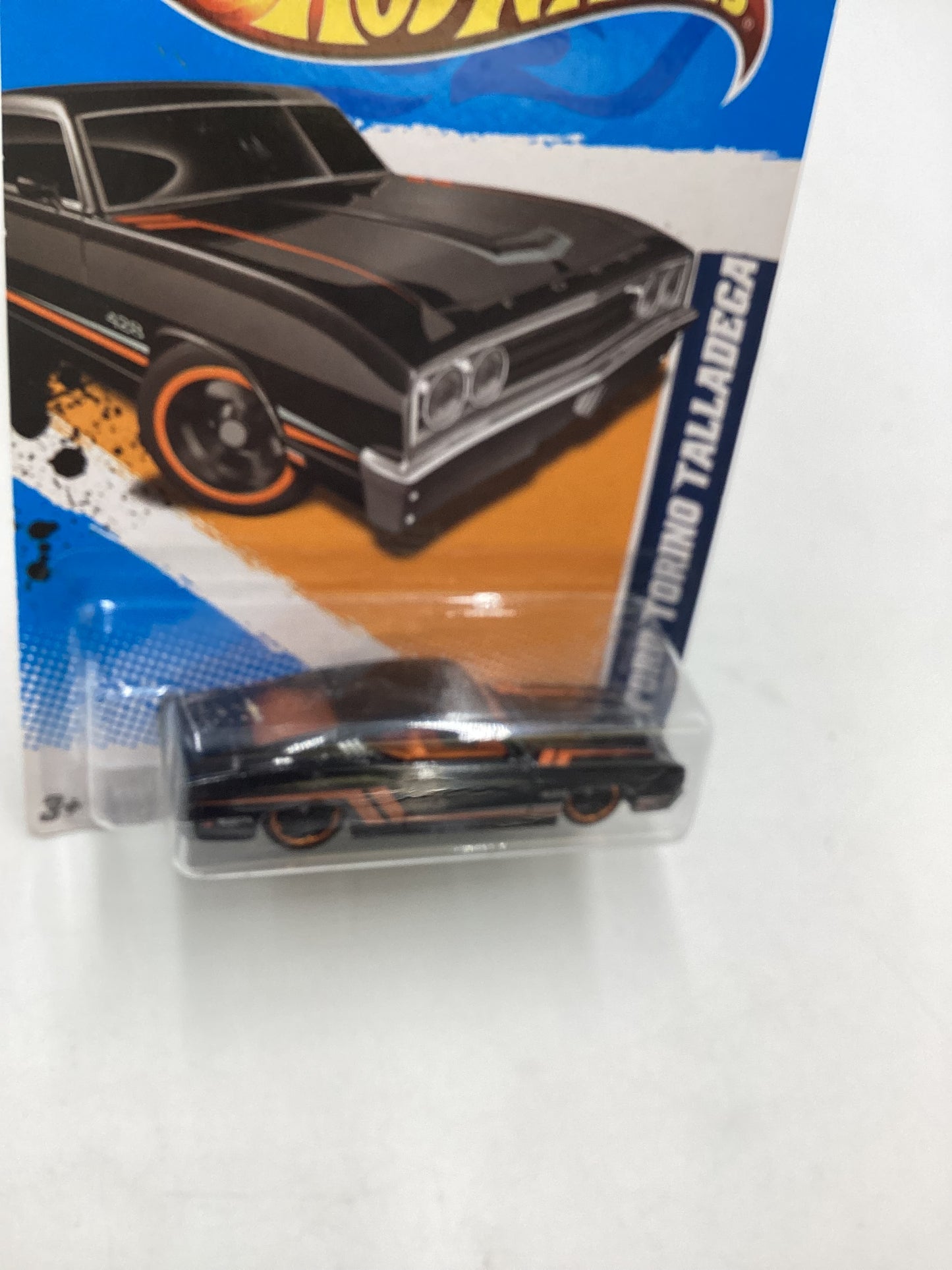 2012 Hot Wheels Muscle Mania Ford #111 69 Ford Torino Talledega Black 34A