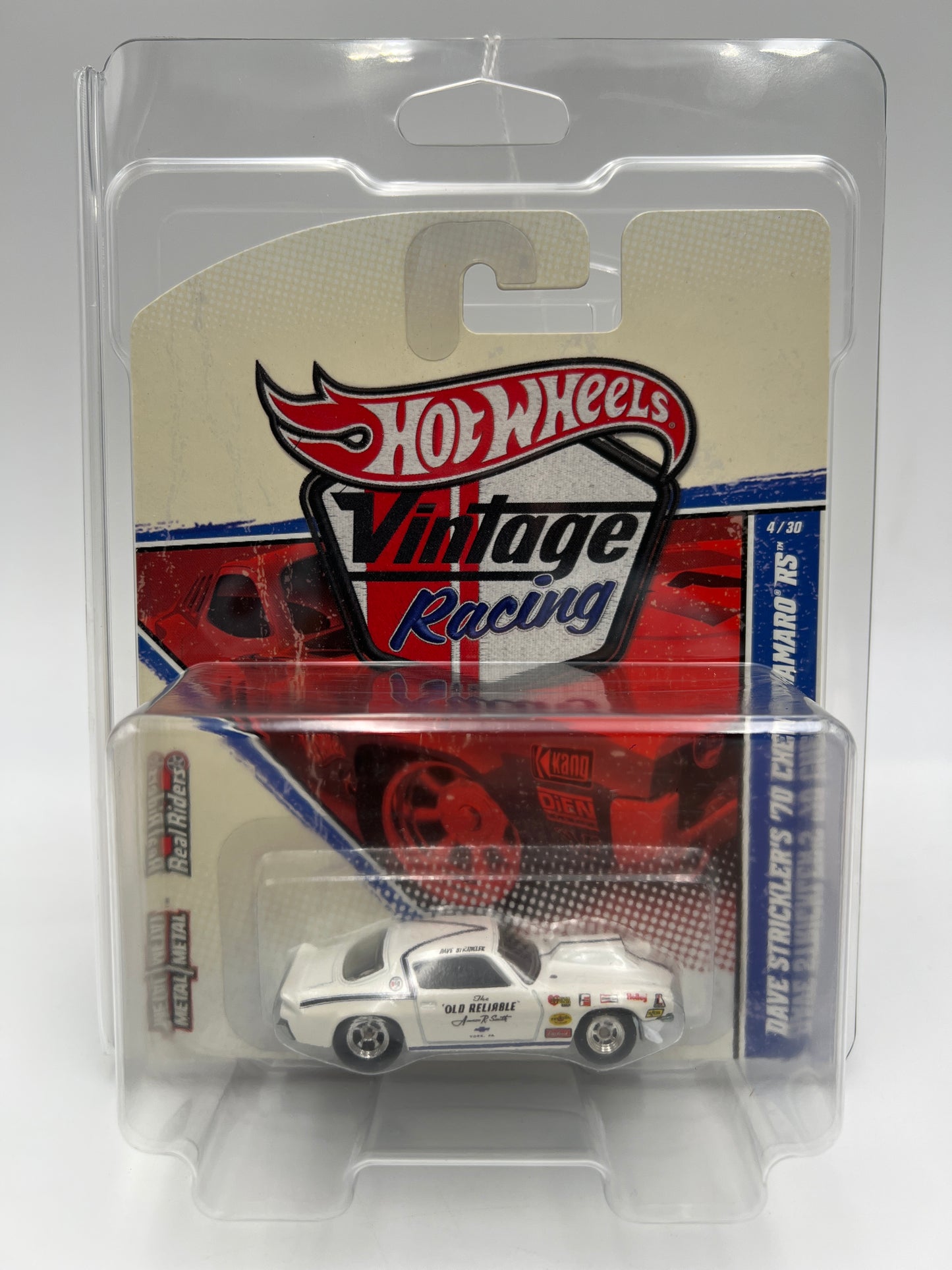 Hot Wheels Premium Vintage Racing #4 Dave Stricklers 70 Chevy Camaro RS W/Protector