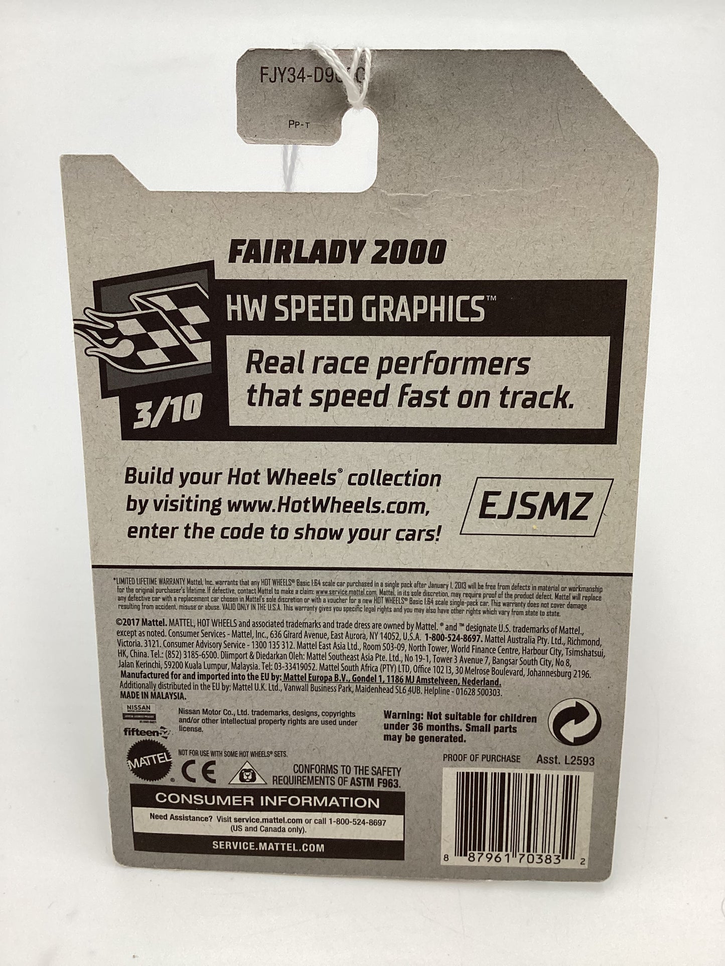 2018 Hot Wheels #344 Fairlady 2000 Black 79B