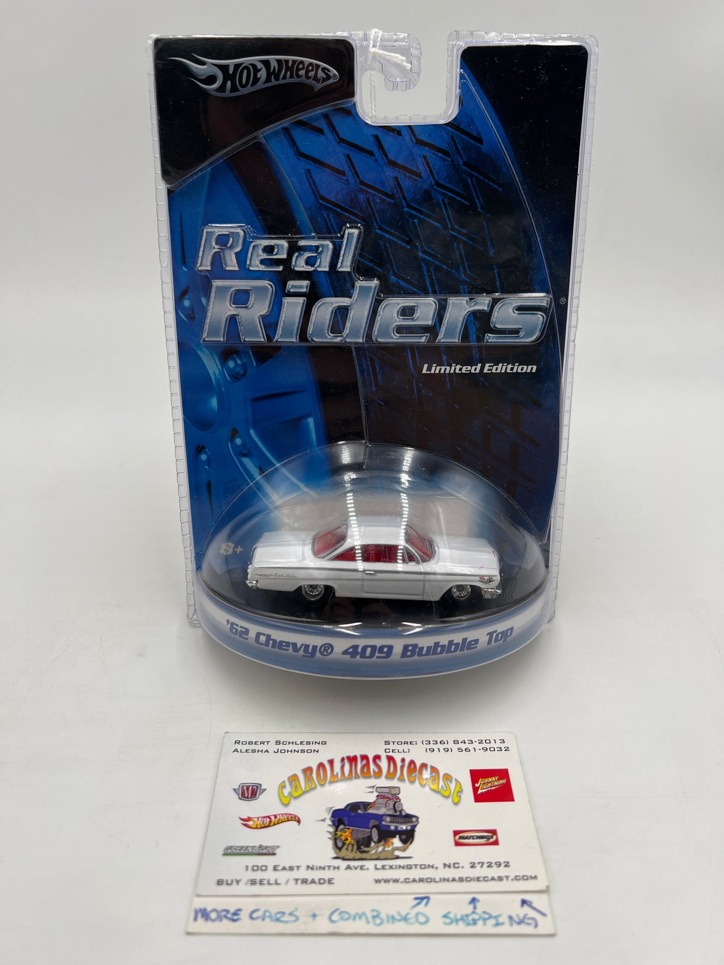 Hot Wheels Premium Real Riders Limited Edition 62 Chevy 409 Bubble Top White 245G