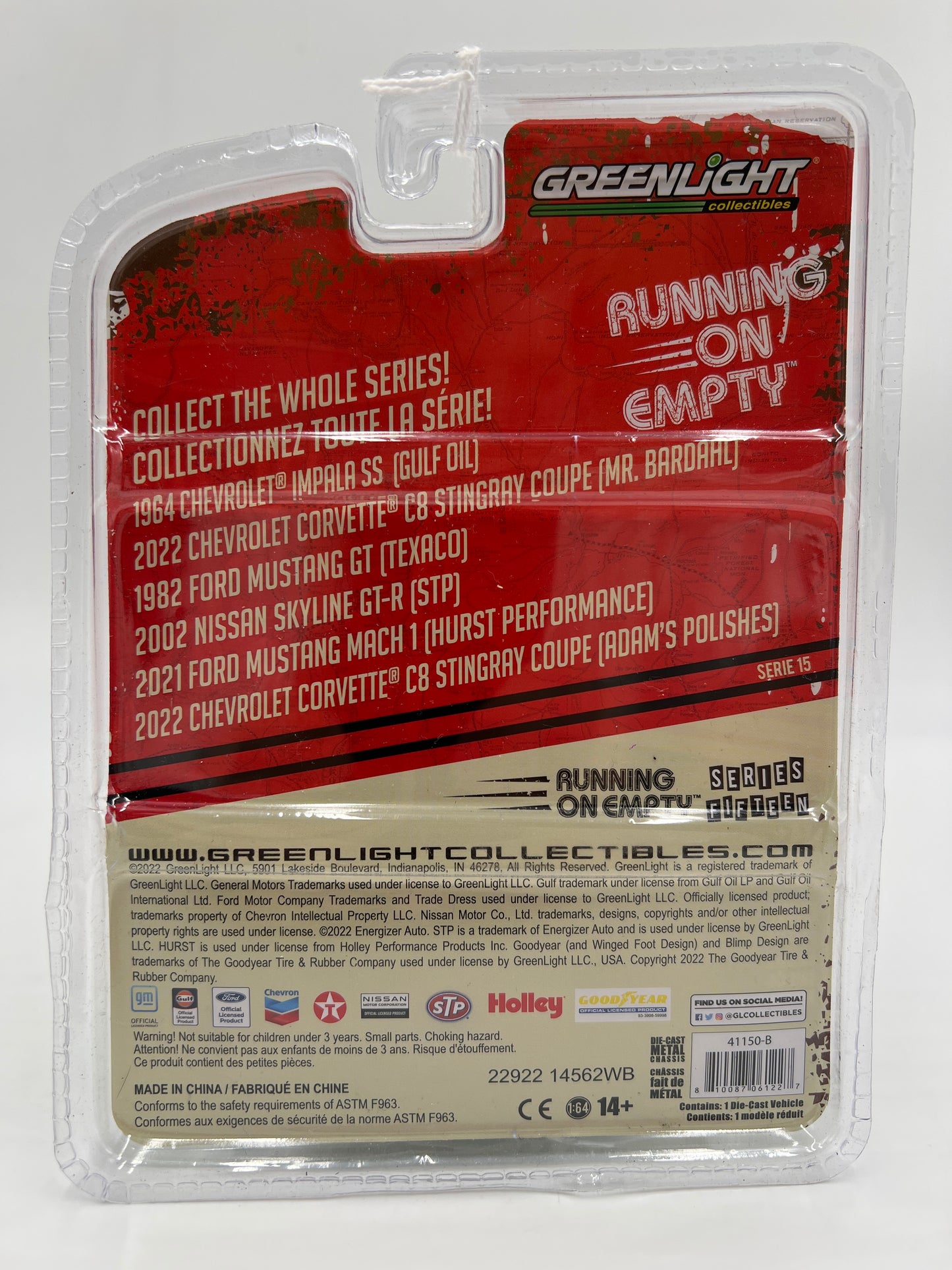 Greenlight Running on Empty Series 15 2022 Chevrolet Corvette C8 Stingray Coupe White 184F