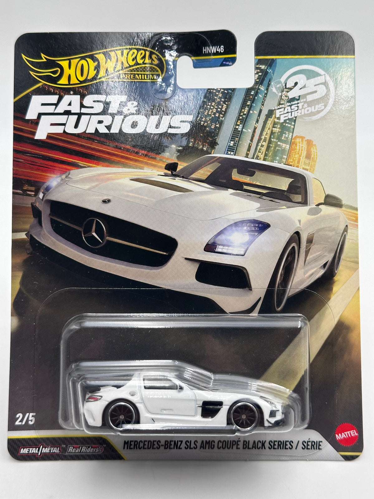 2026 Hot Wheels Fast & Furious 25th Anniversary #2 Mercedes Benz SLS AMG coupe black series