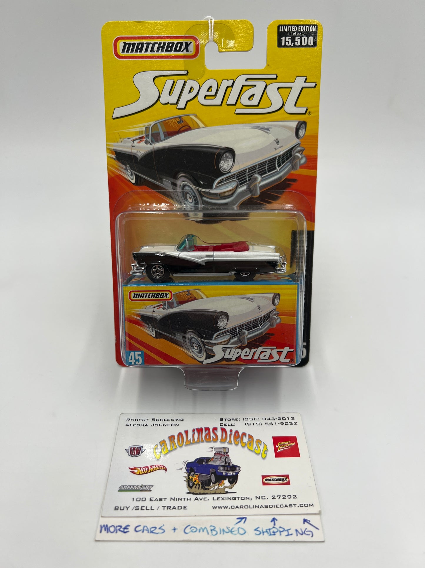 Matchbox Superfast #45 1956 Ford Sunliner White/Black 164J