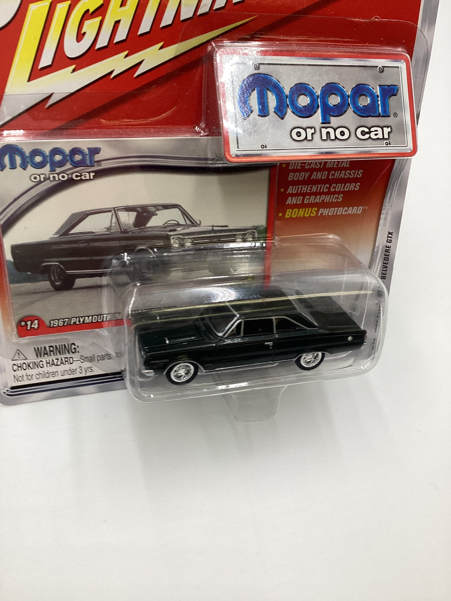 Johnny Lightning Mopar or No Car 1967 Plymouth Belvedere GTX White Lightning CHASE