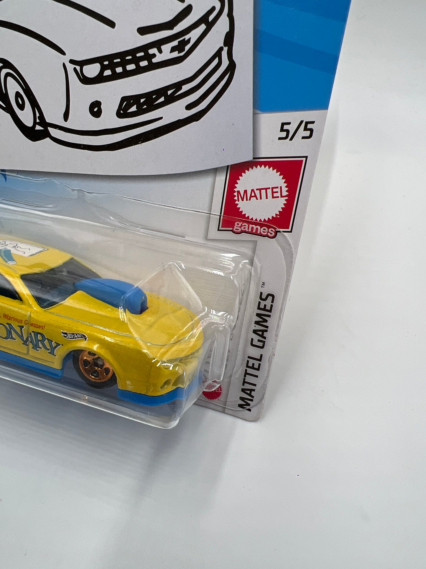 2019 Hot Wheels Kroger Exclusive #149 10 Pro Stock Camaro Green/Yellow Pictionary Sketch Card W/Protectors Cracked Blisters