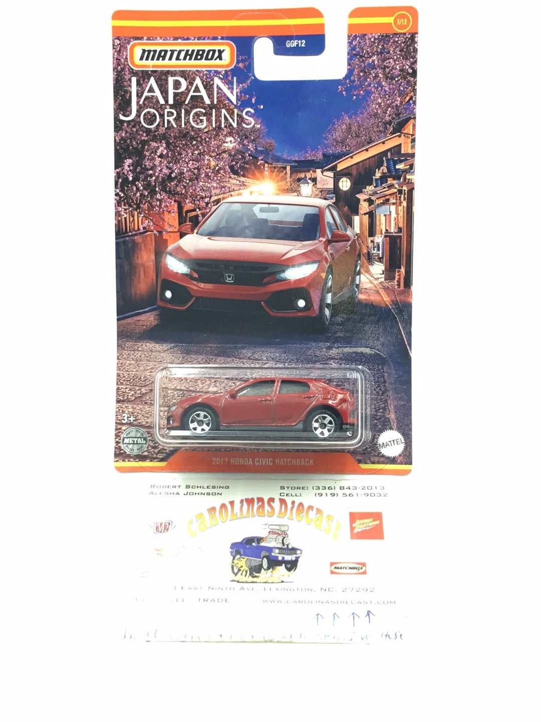 2021 Matchbox Japan Origins #7 2017 Honda Civic Hatchback HH8