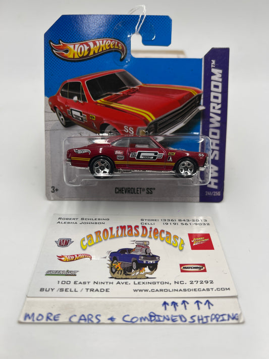 2013 Hot Wheels Showroom #241 Chevrolet SS Red Short Card 10B