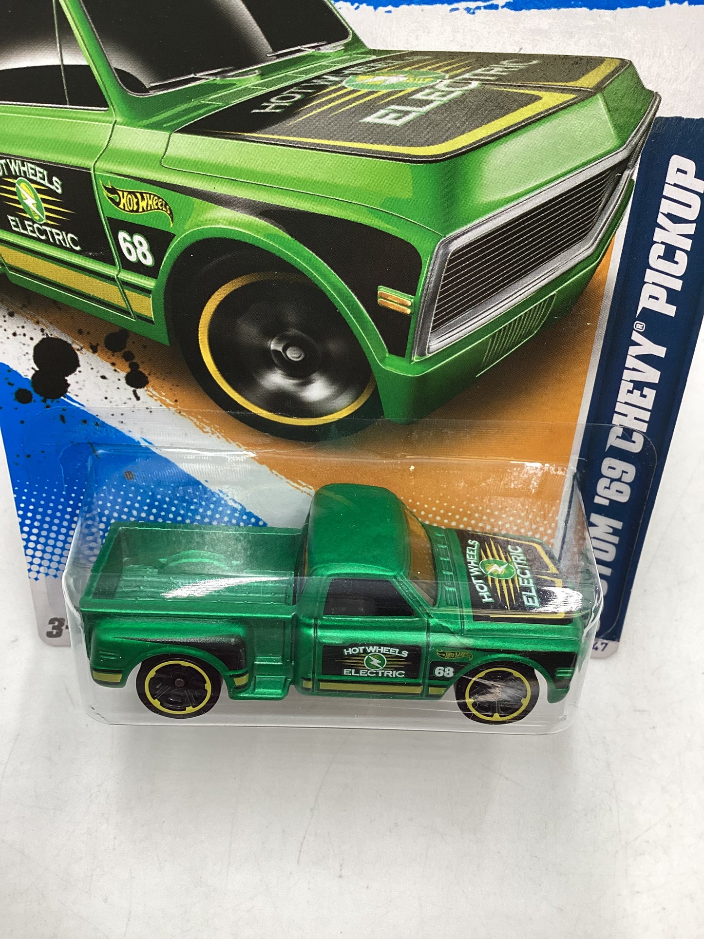 2012 Hot Wheels #140 Custom 69 Chevy Pickup Green 10B