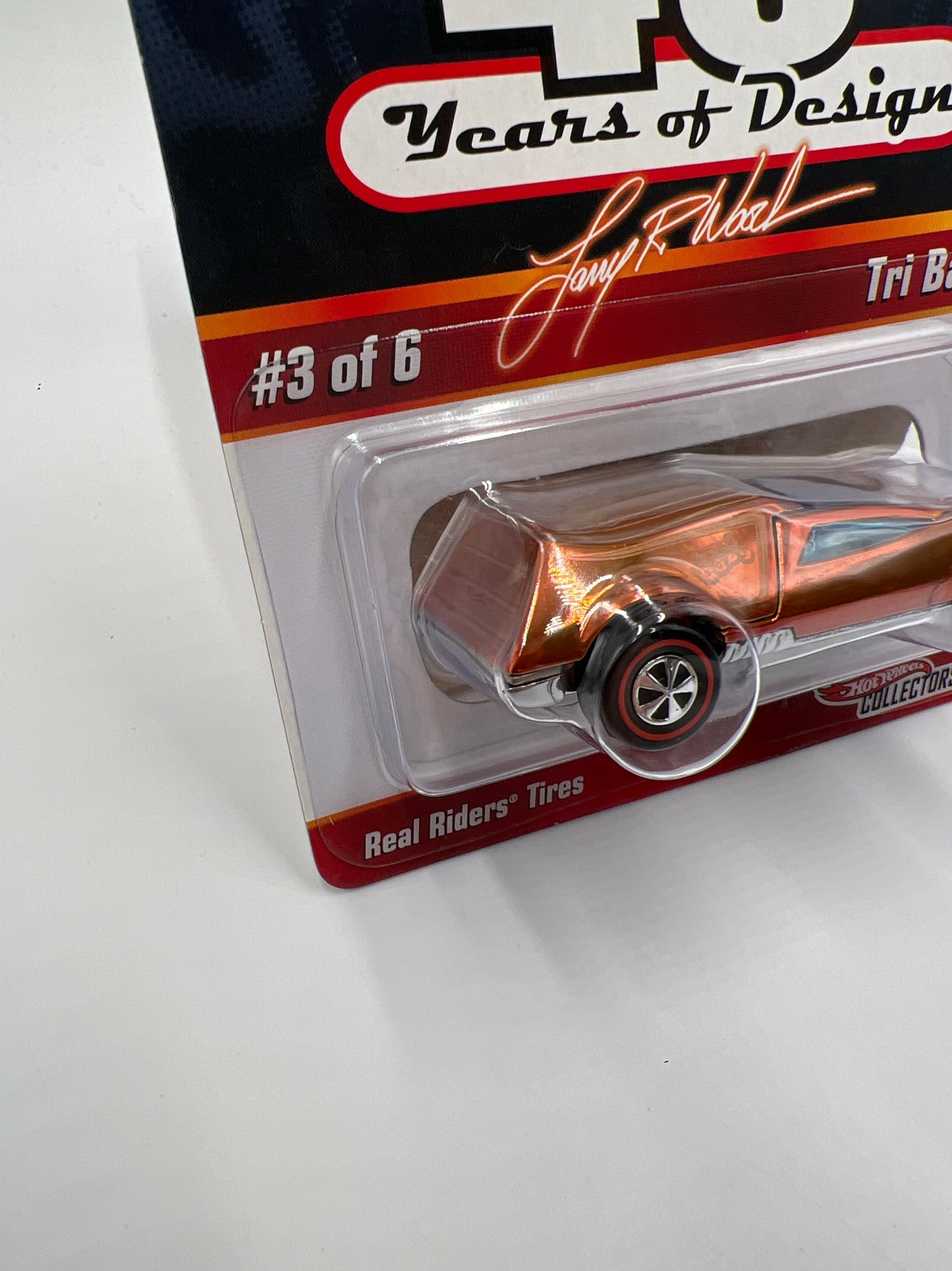 Hot Wheels RLC Larry Wood 40 Years of Design #2 2002/8500 Tri Baby Orange W/Protector