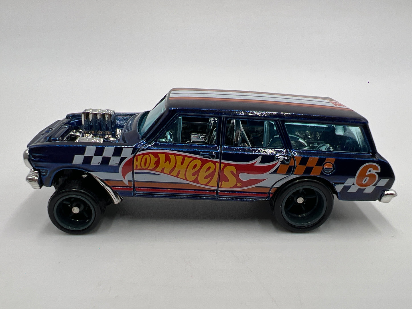 Hot Wheels 1/64 Super Treasure Hunt 64 Chevy Nova Gasser Blue Loose