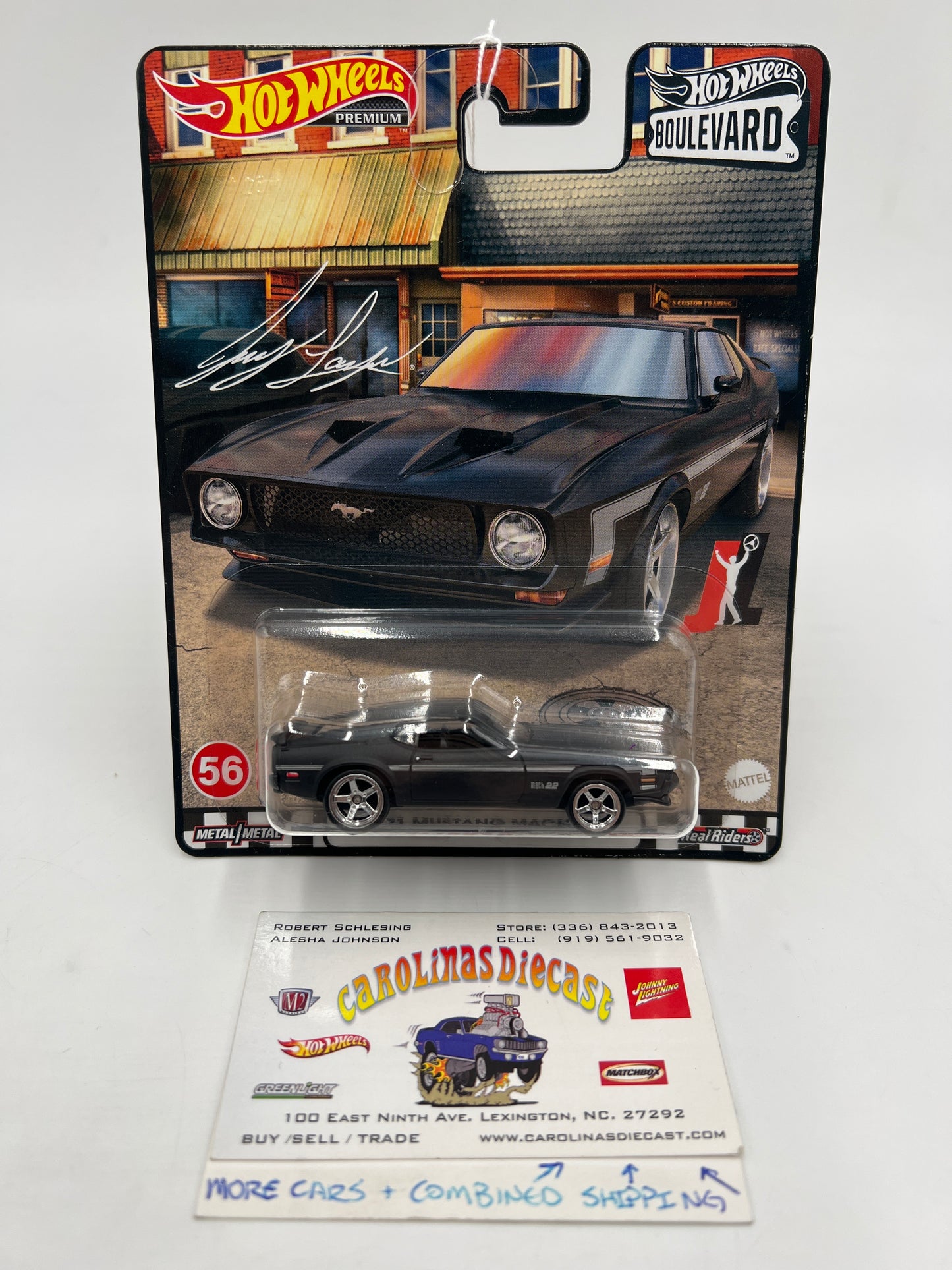 Hot Wheels Premium Boulevard #56 71 Mustang Mach 1 Matte Black 264C