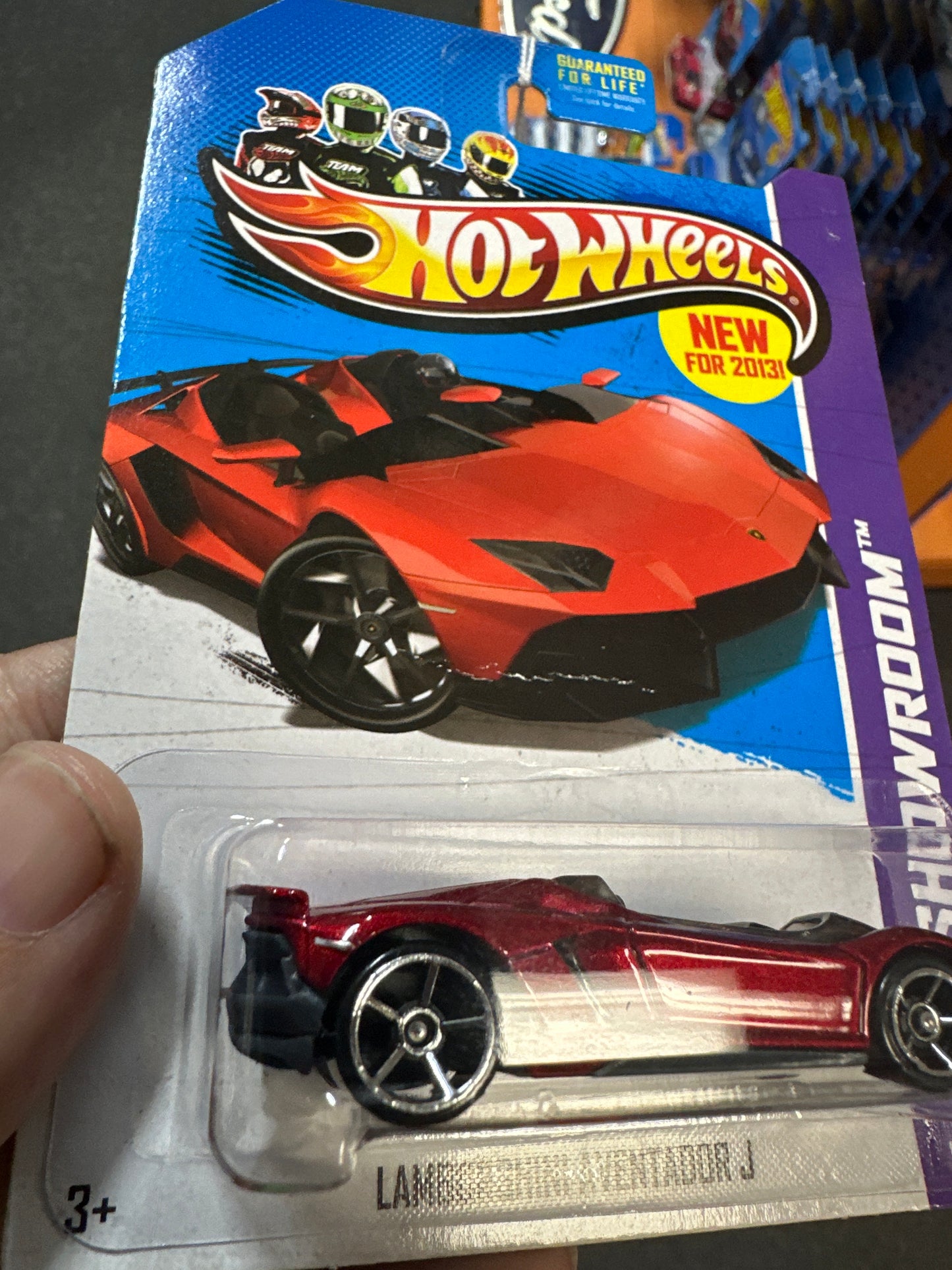 2013 Hot Wheels Showroom #180 Lamborghini Aventador J Red see last pic and description 101C