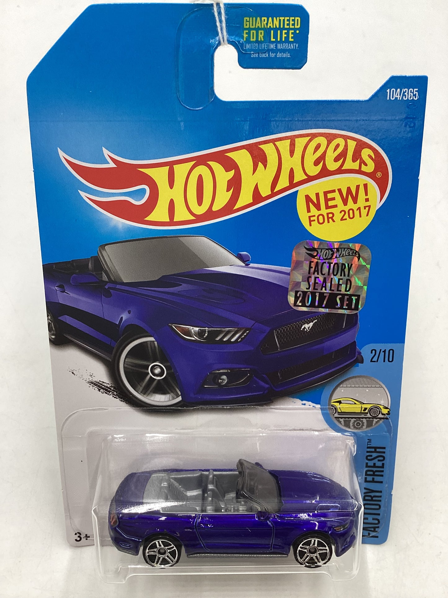 2017 Hot Wheels Factory Sealed #104 2015 Ford Mustang GT Convertible Blue 25E