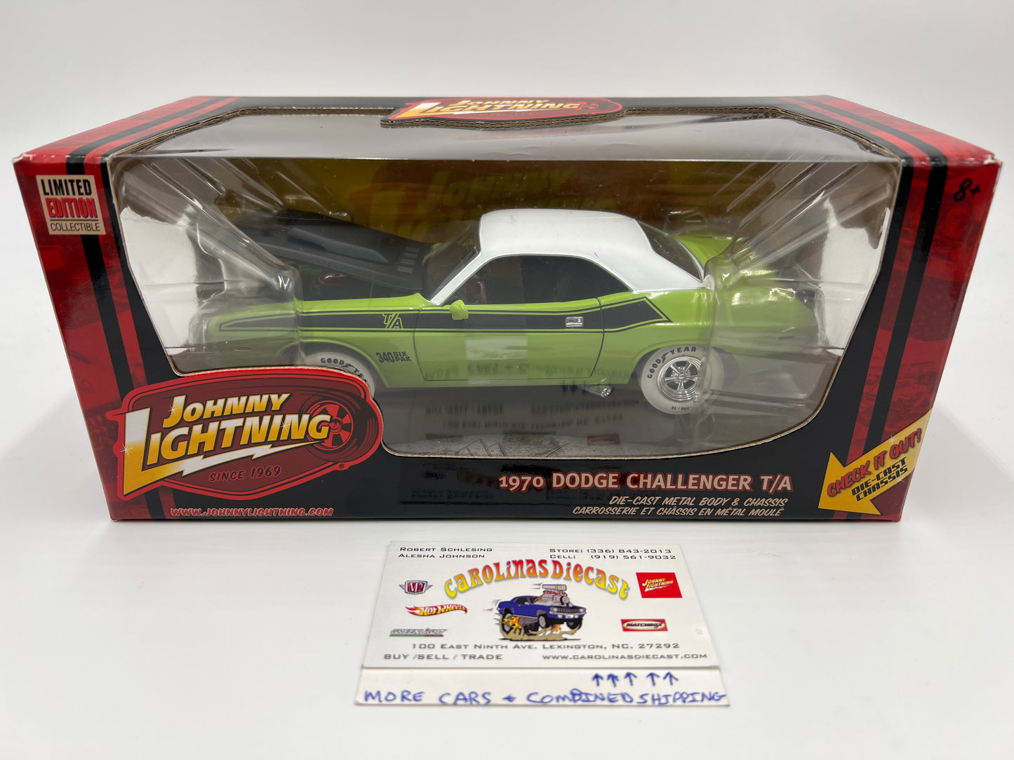 Johnny Lightning 1:24 Scale White Lightning Chase 1970 Dodge Challenger T/A Green VHTF