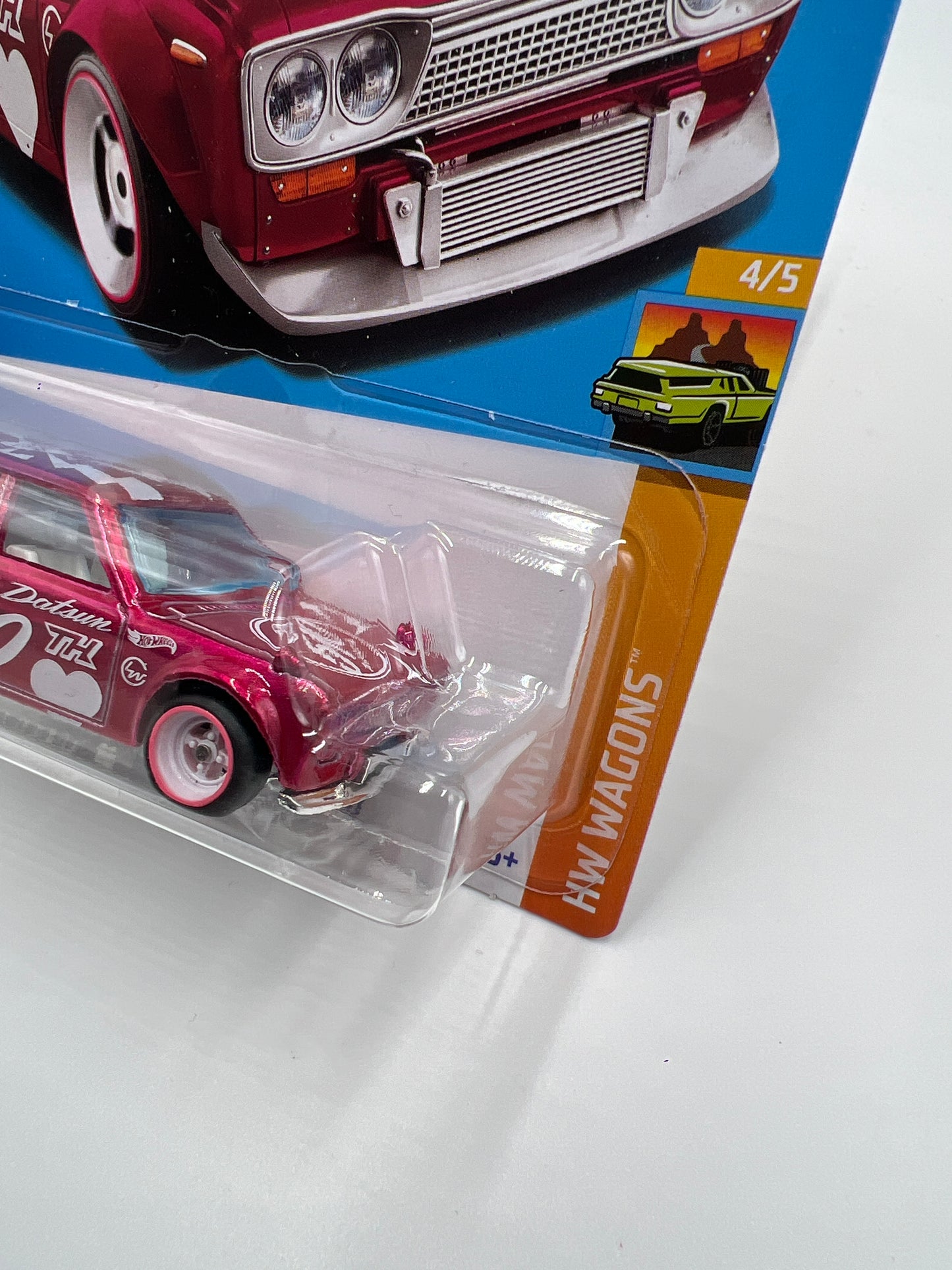 2023 Hot Wheels #235 Super Treasure Hunt Datsun Bluebird Wagon 510 Pink W/Protector