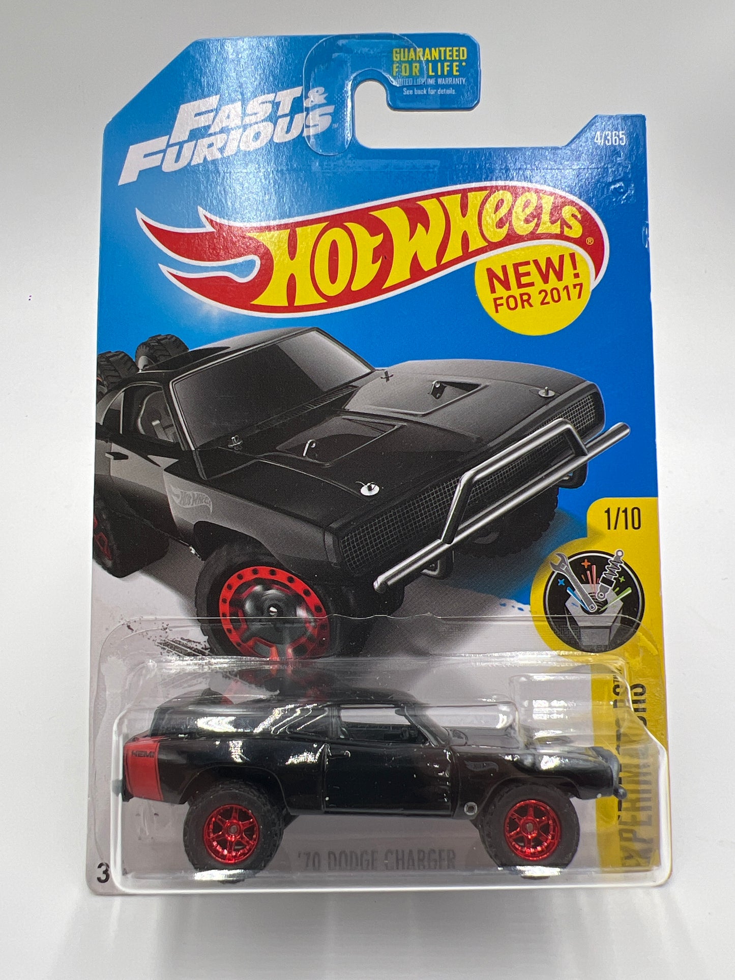 Hot Wheels Fast & Furious 70 Dodge Charger Black Wheel Swap Custom On Card W/Protector
