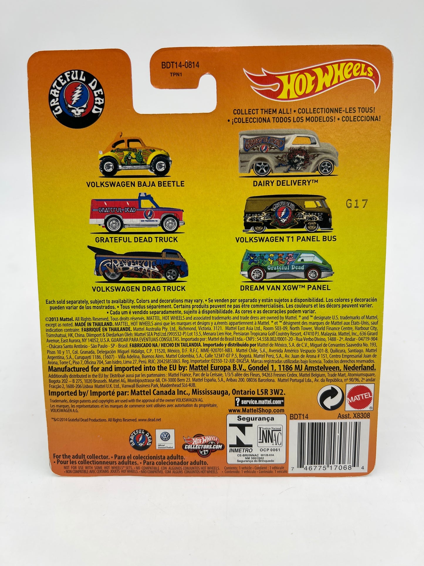 Hot Wheels Pop Culture Grateful Dead Full 6 Car Set W/Protectors VHTF