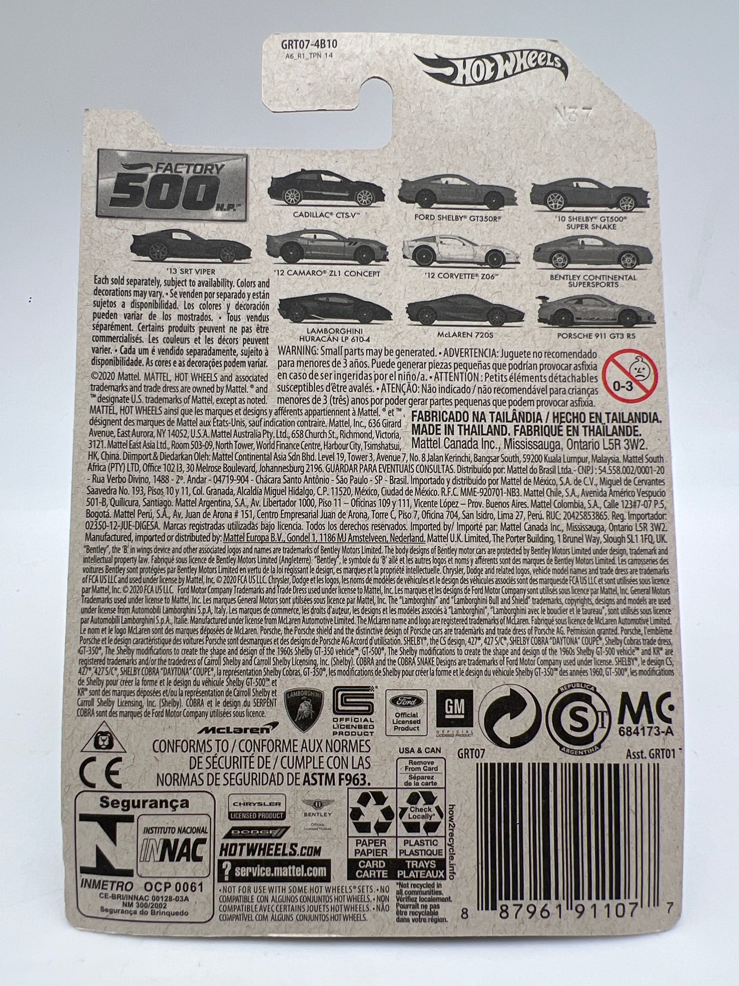 Hot Wheels Factory 500 HP #6 Bentley Continental Supersports Blue 167F