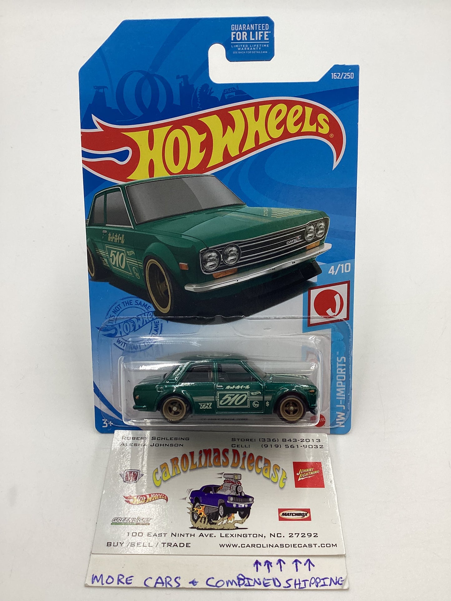 2021 Hot Wheels Super Treasure Hunt #162 71 Datsun 510 Dark Green Variation W/Protector See Pics Back Tire