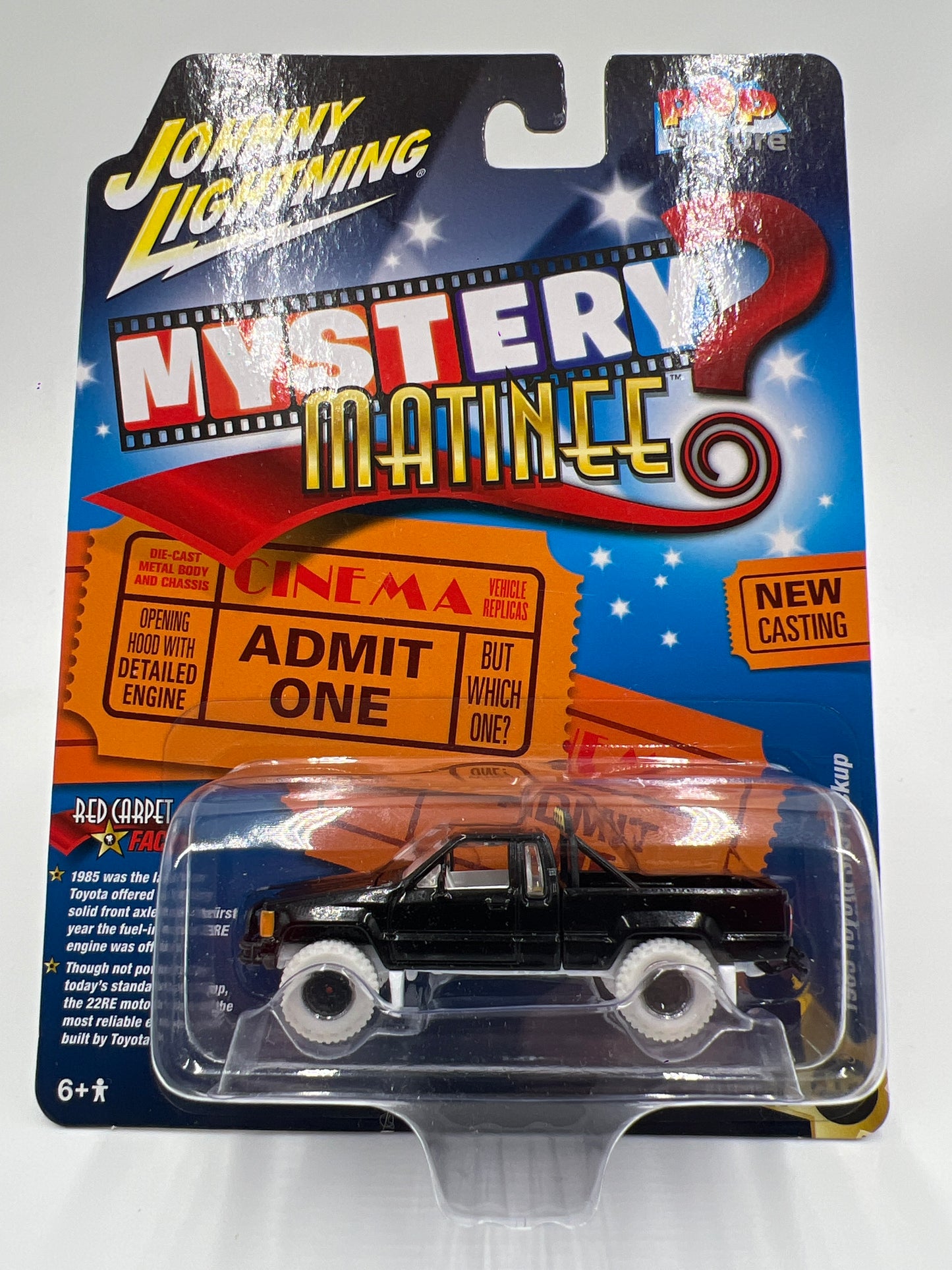 2024 Johnny Lightning Pop Culture Mystery Manitee 1985 Toyota SR5 Pickup White Lightning CHASE W/Protector