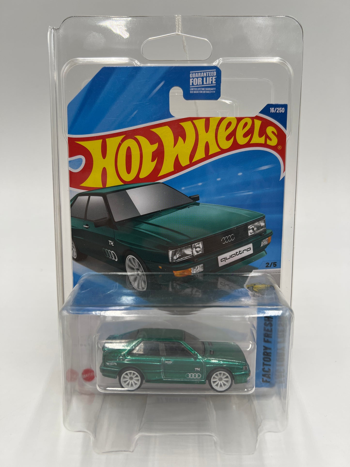 2025 Hot Wheels A Case Super Treasure Hunt #16 87 Audi Quattro Green W/Protector