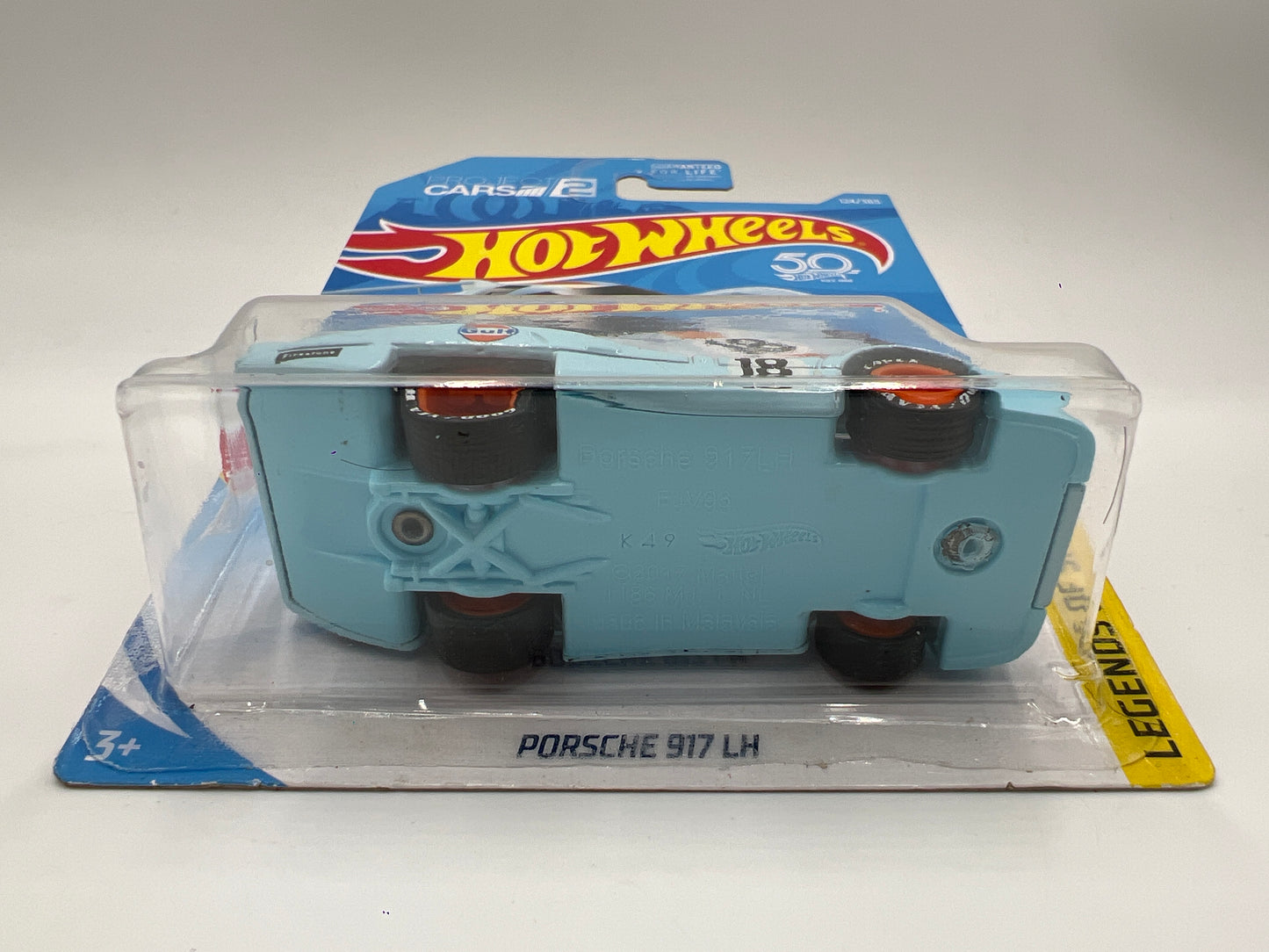Hot Wheels Porsche 917 LH Blue Gulf Wheel Swap Custom On Card W/Protector SR