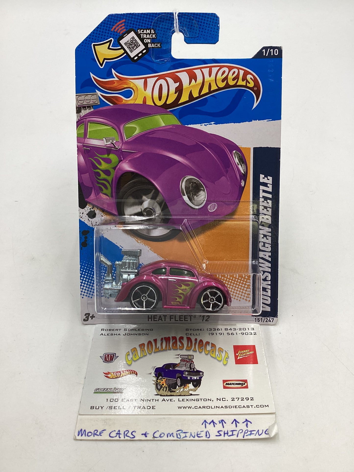 2012 HW Heat Fleet #151 Volkswagen Beetle Tooned Magenta 96A