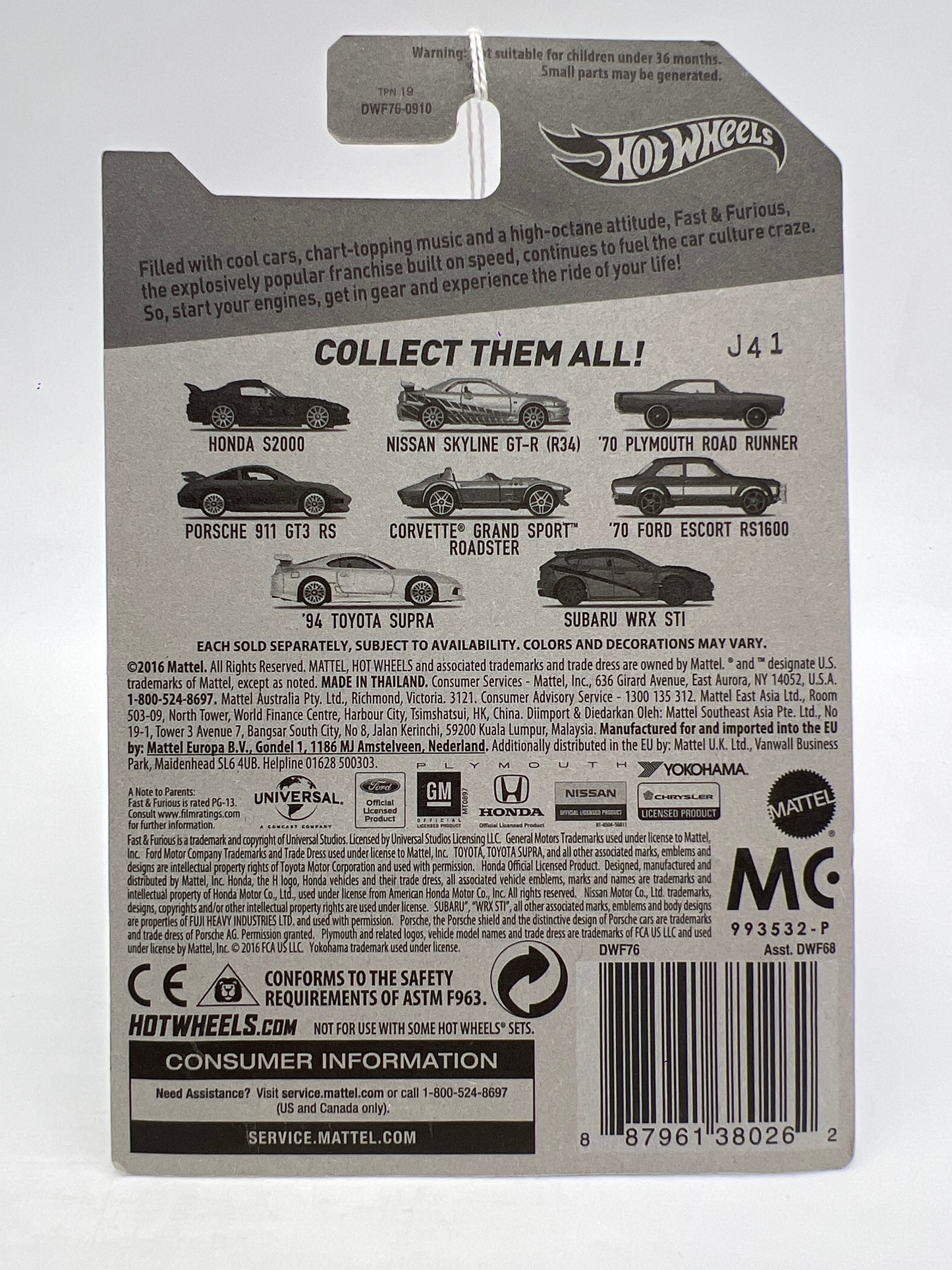 Hot Wheels Fast and Furious Fast Five #5 Corvette Grand Sport Roadster Silver 69i