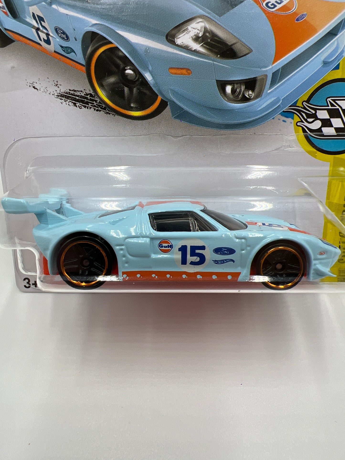 2016 Hot Wheels Speed Graphics #182 Ford GT Gulf Blue Card Not Perfect 22C