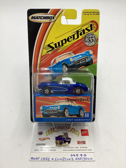 Matchbox 2004 Superfast #68 1957 Chevrolet Corvette blue 174F