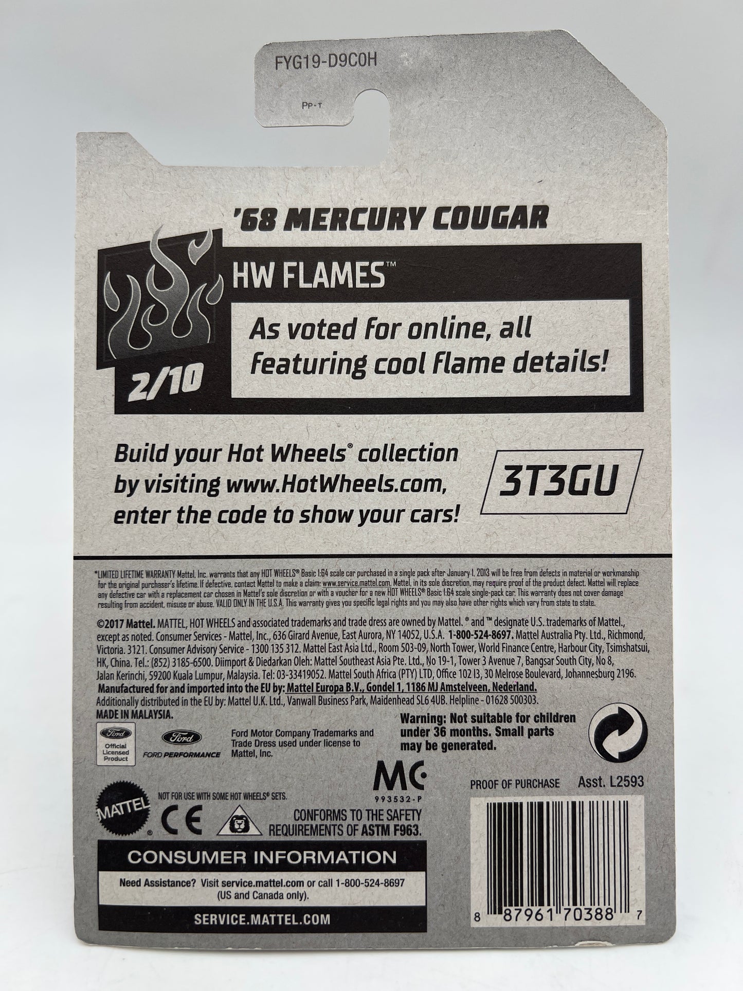 2019 Hot Wheels Super Treasure Hunt #164 68 Mercury Cougar Green