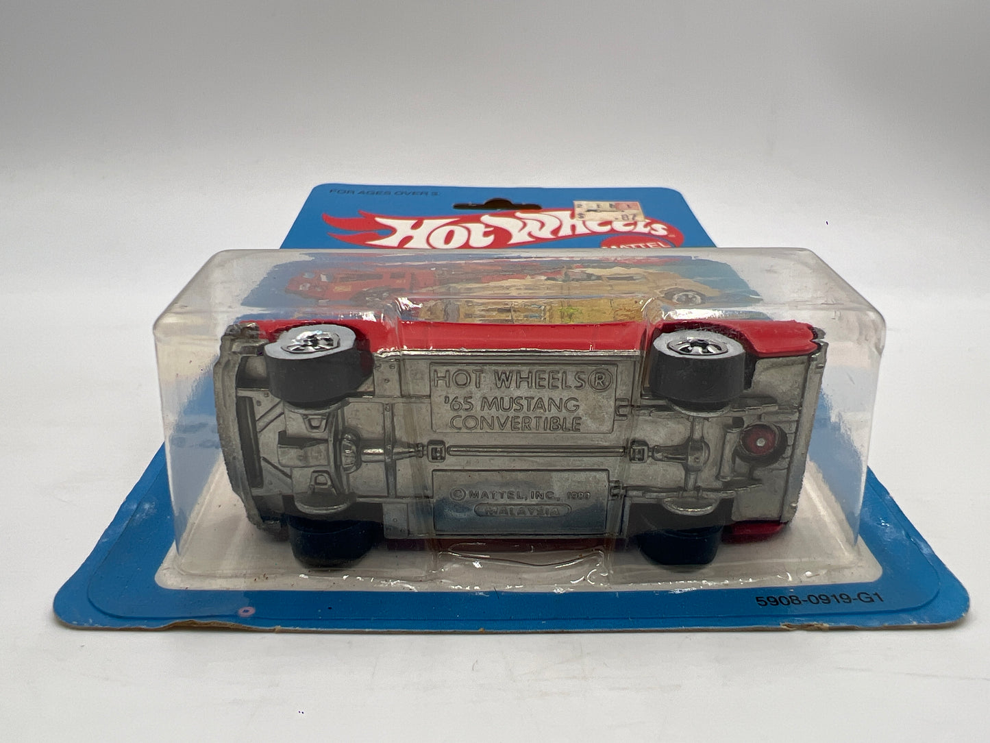 Hot Wheels Original 1983 #5908 65 Mustang Convertible Red W/Protector